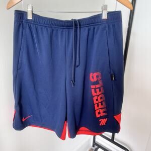 Nike Dri-fit Shorts Mens OLE MISS Navy‎ Basketball Athletic Sz Medium